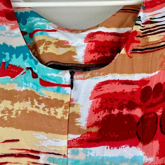 AGB colorful high neck pleated skirt maxi long resort wear vacation sun dress Sm - Picture 11 of 14